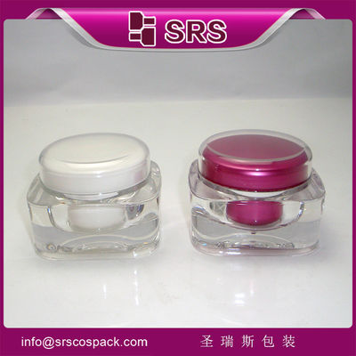 kaufen SRS Made in China Quadrat Acrylic Kosmetik 50g leere Plastikcreme-Glas mit rundem Deckel online manufacture