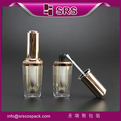 kaufen SRS Großhandel Luxus leere viereckige 8ml Kunststoff Nagellackflasche mit goldener Bürstenkappe online manufacture