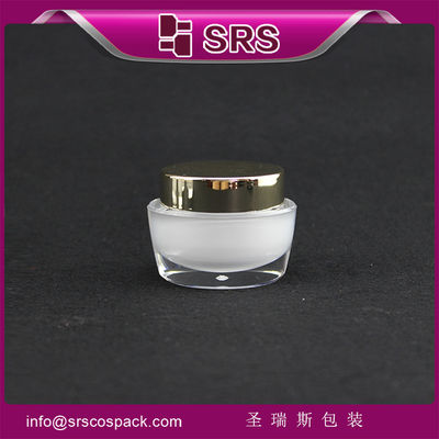 kaufen J041 15g 30g 50g weißes Kosmetikgefäß mit goldener Kappe,Acrylcreme-Glas online manufacture