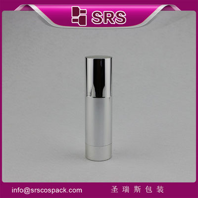 kaufen Silberne, runde, luftlose Hautpflegeflasche, hochwertige Lotion, luftlose Flasche online manufacture
