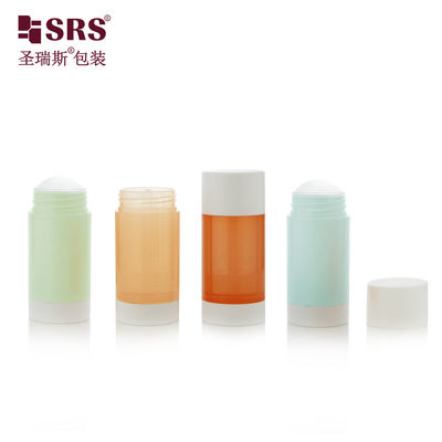 kaufen Runde Durchsichtig Farbe Rosa Blau Orange Custom PP PCR Füllung von unten Drehen Sie Deodorant Stick online manufacture