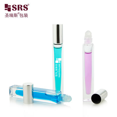 kaufen Quadratische Form kundenspezifische klare Flasche Parfümöl Applikator Glas Roll On 10ml online manufacture