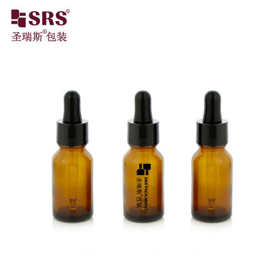 kaufen 15 ml 0,5 oz Leere Bernsteinfarbe Runde Dicke Wand Form Essential Oil Glasflasche Tropffflasche online manufacture