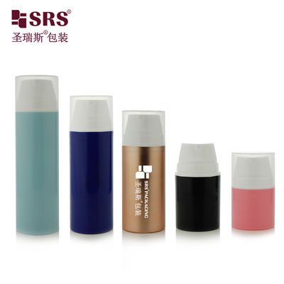 kaufen PA606 Malerei Frosted Matte Finished Metallisierter Warmstempelring PP PCR Umweltschonende PP PCR Luftlose Flasche Für Tagescreme Hautpflege Verpackung online manufacture
