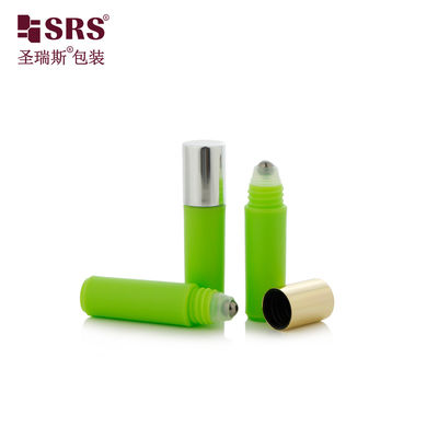 kaufen RPA-2ml Opake grüne Kunststoffflasche in Sonderfarbe mit Aluminium-Schraubverschluss, Logo-Druck, Roll-on-Flaschen-Musterverpackung online manufacture