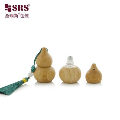 kaufen Mini-Kürbis-Form Echte Bambus Glas Innerer Rollenkugel Flasche Für Parfümöl Luxus kundenspezifisch online manufacture