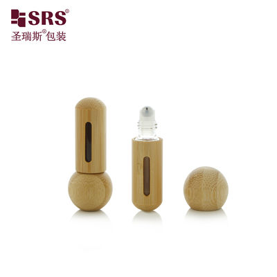 kaufen BG-5ML Cute Mini Portable Runder Boden und Runde Kappe Bambus Roller Stahlkugel Flasche für ätherische Öle Parfum online manufacture