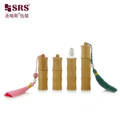 kaufen BG-5ML 10ML Einzigartiges Design Bambus Glas Parfüm Rollen auf Flasche mit Haken Schlüsselanhänger online manufacture