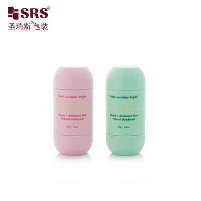 kaufen D054 30 ml individuell angefertigte rosa-grüne Injektionsfarbe PP PCR Recyclingmaterial Deodorant Stick Behälter Verpackung online manufacture
