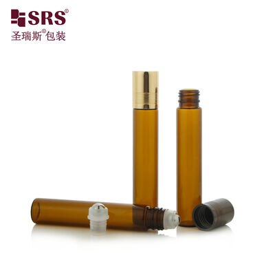 Besorgen 8 ml/10 ml/15 ml Amber Tubular Glass Roll-On Flasche Leere kosmetische Flasche für ätherische Öle online manufacture