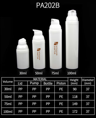 kaufen 30 ml 50 ml 75 ml 100 ml weiße, umweltfreundliche, luftlose PP-Pumpenflasche zur Injektion online manufacture