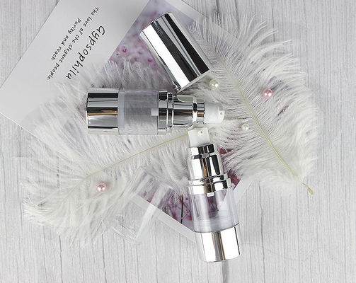 kaufen A0230 Plastikflasche mit durchsichtiger Silber-Aluminium-Schulter, kosmetische, durchsichtige, luftlose Pumpe online manufacture