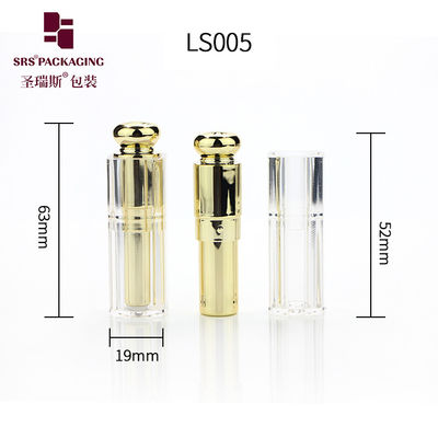 kaufen Quadratisch metallisiertes Gold durchsichtiges Deckel leere einzigartige Form kosmetische Funkeln Lippenstiftröhre online manufacture