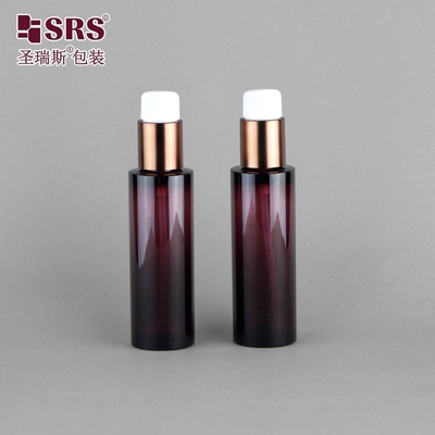 50 ml durchsichtige braune Luxus Lotion Serumpumpe PET-Flaschen für Kosmetika