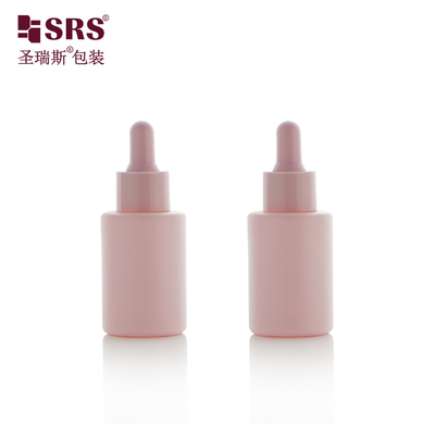 Schöne runde Glasflaschen Parfüm ätherisches Öl rosa Tropffflasche 30ml