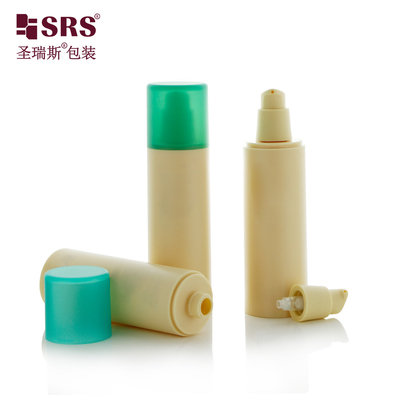 Runde Anpassung Farbe PP Kunststoff PCR Recycling Flasche Luxus airless 100ml