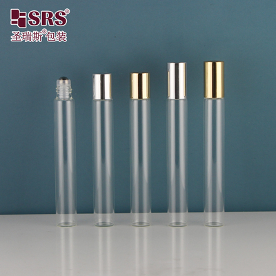 12 ml leere transparente Glasflaschen für Parfüm und ätherisches Öl Flasche Rollkugel