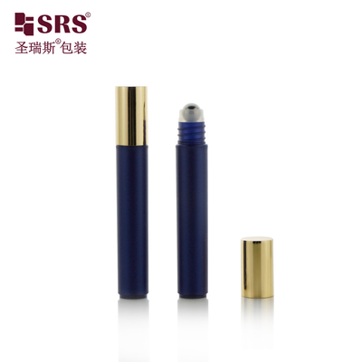8 ml Zylinder aus Kunststoff PP recycelbare Aluminiumkappe Stahlkugel Massage Augencreme Roll On Flasche