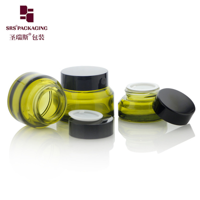 15 ml 30 ml 50 ml Leere Hautpflege Verpackung Farbe Grüne Farbe Einzigartiges Design Kosmetische Glasflasche 50g