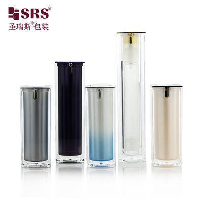 Hochwertige Acryl-Plastik-Flaschen mit leeren Lotionen für Hautpflege Luftlose Pumpenflasche 15 ml 30 ml 50 ml