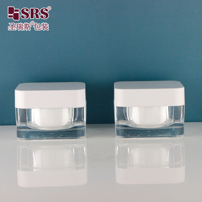 15g 30g 50g Kosmetische Quadratform Anpassung Behälter Elegante leere Creme Gläser Acrylgläser 15ml