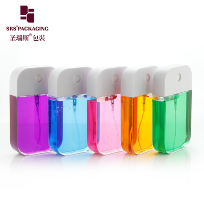 Großhandel Taschengröße Transparente PETG Kunststoff-Parfüm Verpackung Quadrat Telefon Nebel Spray Flasche 50 ml