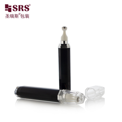 Luxus Acryl Doppelwandfarbe benutzerdefinierte Farbe Augencreme Massage Roll On Flasche Schwarz