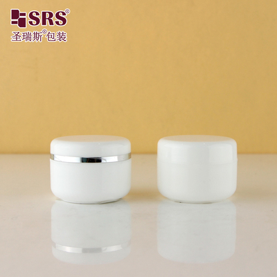 Weiße Injektionsfarbe benutzerdefinierte Leere Gesichtscreme Plastikbehälter 50ml PP-Glas