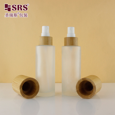 Luxus leerer Frost Sprayer feiner Nebel Bambus Schulter 100 ml Duftflasche Glas