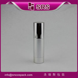 Silberne, runde, luftlose Hautpflegeflasche, hochwertige Lotion, luftlose Flasche