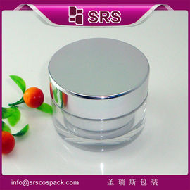 Acryl-Kosmetikglas mit Aluminiumkappe,J022 Plastikcreme-Glas
