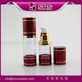 China Lieferant Herstellung von roten Aluminium-luftlosen Flasche für Serum