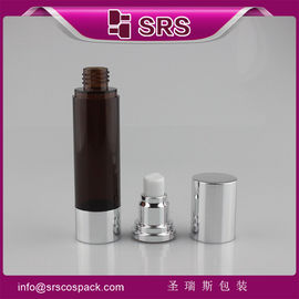 Amberfarbene Injektionsflasche mit Aluminiumschulter und Basis für die Lotion