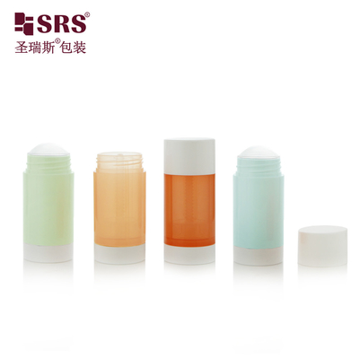 Runde Durchsichtig Farbe Rosa Blau Orange Custom PP PCR Füllung von unten Drehen Sie Deodorant Stick