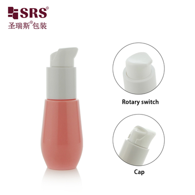 30 ml Cute Injection kundenspezifische Farbe Kunststoff recycelt U-Form Boden Lotion Pumpe rosa PET Flasche