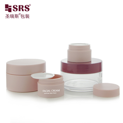 15g 80g Matte Fertigung Leerer Plastikcreme Behälter Custom Pink Farbe PET Kosmetik Gläser