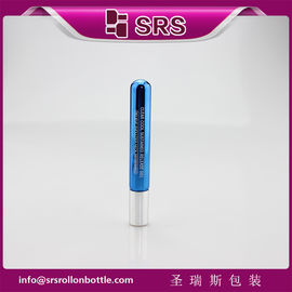 10 ml metallisierte blaue Glasrolle auf Flasche mit Metallkugel und silberner Aluminiumkappe für Augenserum, ätherisches Öl