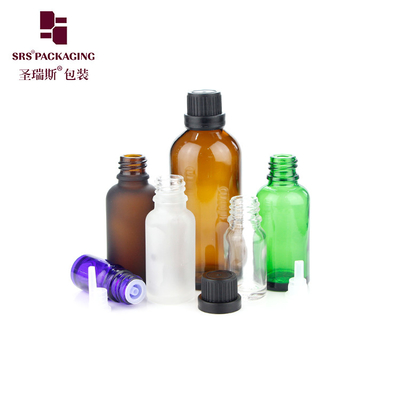 5 ml 10 ml 15 ml 20 ml 30 ml 50 ml 100 ml leere Grüne Blaue Bernsteinklare Glasflasche mit CRC-Kappe