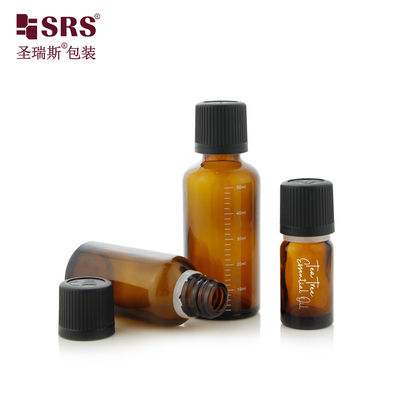 Schraubenart Injektion Schwarze Farbe Kindersichere Kappe Glasflaschen ätherische Ölflasche 50ml