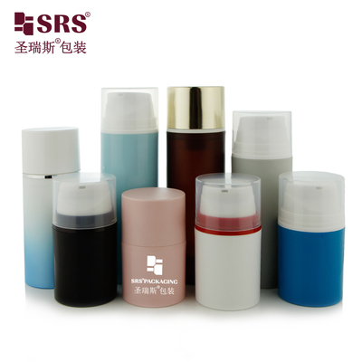 Runde Snap On Style PP PCR recyceltes Material benutzerdefinierte Farbe 150ml Luftlose Pumpflasche