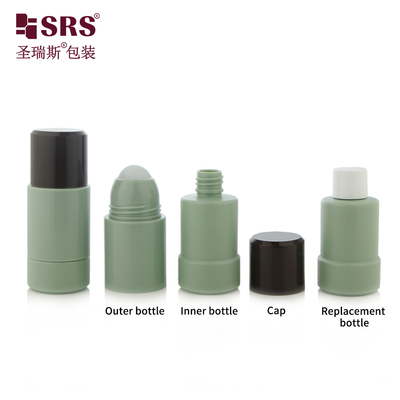 50 ml 75 ml leere Kosmetikverpackung benutzerdefinierte Farbe austauschbare PP PCR recycelte Roll On Deodorant Gel Flasche