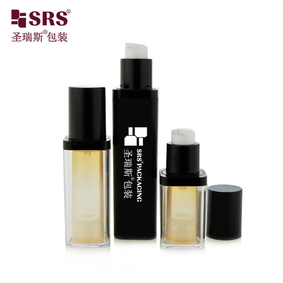 Leerer PET austauschbarer Doppelwand, Quadratform, benutzerdefinierte Farbe, Gesichtsserum, Luftlose Flasche 50 ml
