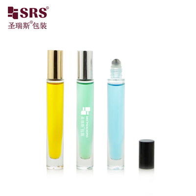 10 ml dickes Wandglas Schwere Parfüm-Rollflaschen mit glänzender Metallkappe