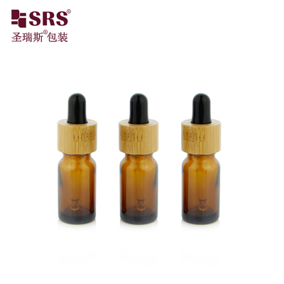 Luxus Bambus Schulter Glas Gesichtsserum Elegantes Lager verfügbar Tropffflasche 10ml