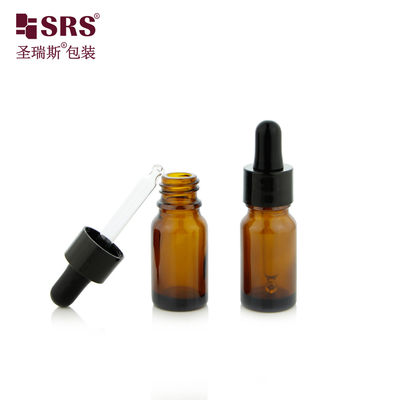 10 ml 1/3 oz Leerbestand Schnelle Lieferung Glas ätherisches Öl Amber Tropffflasche