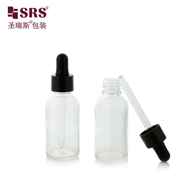 30 ml klare Lagerfarbe Schnelle Lieferung bereit zum Versand Runde Glas-Tropffflasche