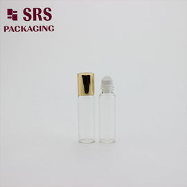 Durchsichtige 5 ml Glasflasche mit Glaskugel und Aluminiumkappe für Parfümöl