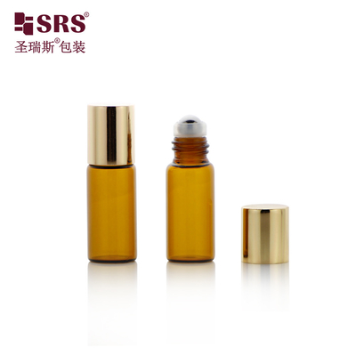 BLP-3ML keine Leckage Bernsteinglas-Roller Stahlkugel Flasche für ätherische Öle Parfüm kosmetische Verpackung Anpassung