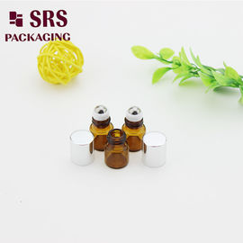 1 ml Super-Mini-Amber-Glasrolle auf Flasche mit Stahlkugel und Aluminiumkappe