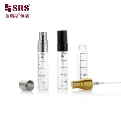 BLPA-5ML Durchsichtige Rohrglasflasche mit Feinschmelz-Sprühpumpe für Parfümverpackungen Kleine Menge verfügbar